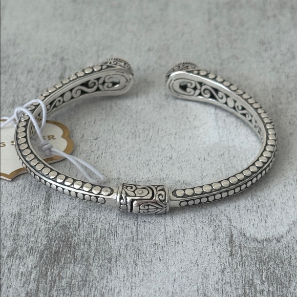 Annika Witt Bali Sterling Silver 925 Blue Topaz Open Cuff Filigree ID Bracelet - Picture 8 of 12